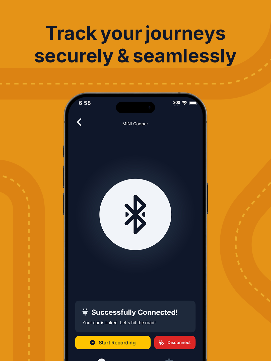 Bluetooth pairing screen after successful connection